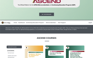 UPOU ASCEND Platform, where UPOU Microcredential courses are offered.